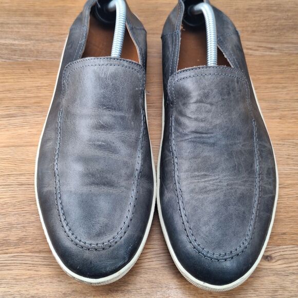 Frye Mayer Venetian Men\'s 10.5 D Driving Loafers Gray Leather Slip-On Comfort main image 5